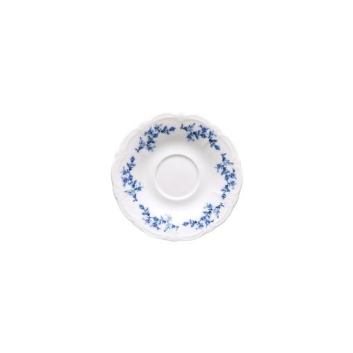 Soucoupe à café RETRO BLUE FLOWER Ø140mm Porcelaine Blanc - Henri Julien
