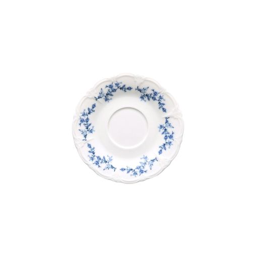 Soucoupe à thé RETRO BLUE FLOWER Ø165mm Porcelaine Blanc - Henri Julien