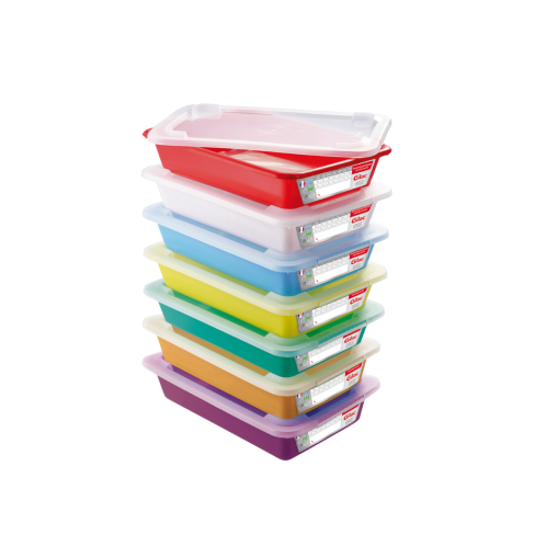 Bacs Plat Témoin 3L avec Couvercles - Lot de 7 Coloris - Henri Julien
