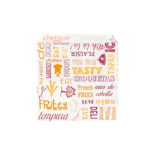 1000 Sachets à frites PAROLE 120x120mm 35g/m² Papier ingraissable Blanc - Henri Julien